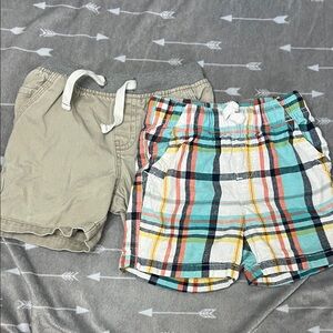 Cat & Jack Jumping Bean Tan and Plaid Kids Shorts Set